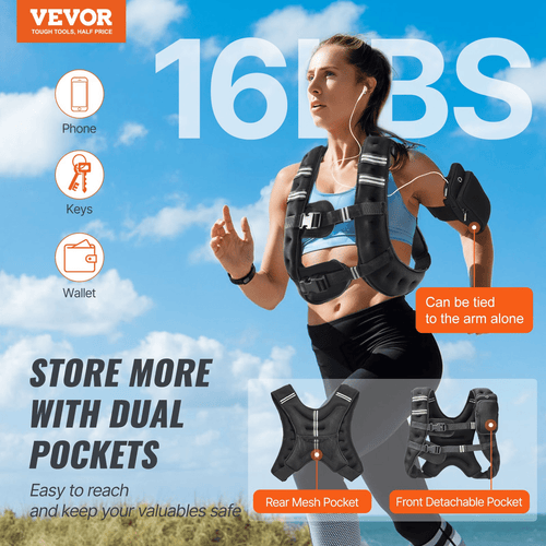 VEVOR 16 lb Weighted Vest for Training & Cardio